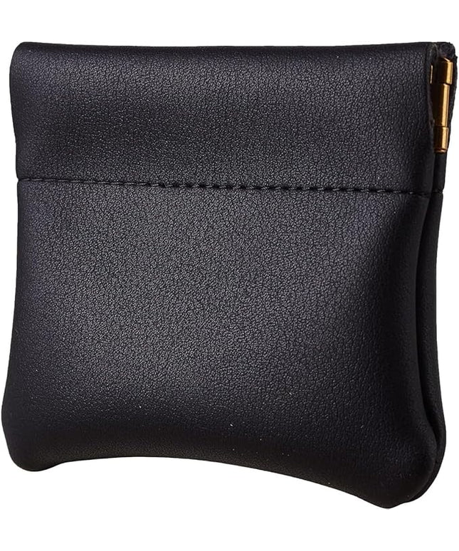 ZYLOXAR Squeeze Coin Purse Genuine Leather Wallet Compact Change Holder Travel Pouch for Women Gift Box (Black)