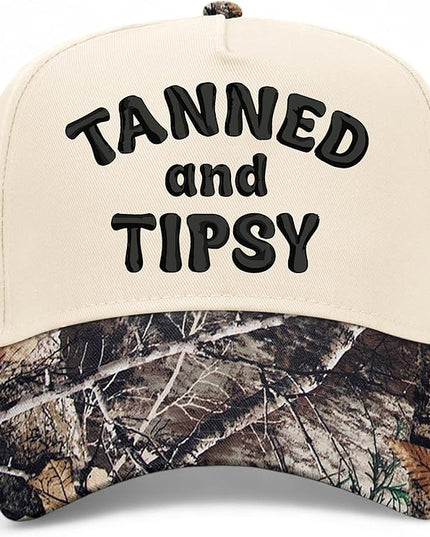 Tanned & Tipsy Hat | Premium Vintage Trucker Hat with Adjustable Snapback for Men and Women