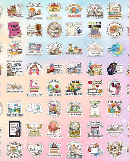 MiStar Bookish Stickers for Kindle, 64 PCS, Book Inspirational Reading Stickers for Kindle Case, iPad, eBook Reader, Laptops, Matte Waterproof Decorating Book Accessories Gifts for Kids Adults Readers