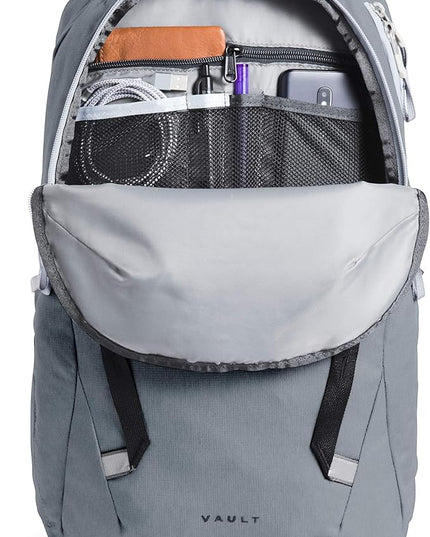 THE NORTH FACE Vault Everyday Laptop Backpack | Commuter Travel Bag with Water-Repellent Finish, Spacious Main Compartment, Mid Grey Dark Heather/TNF Black, OS