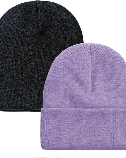 ZOORON 1&2 Pack Beanie for Men Women Slouchy Beanie Hats Winter Knit Caps Soft Ski Hat Unisex