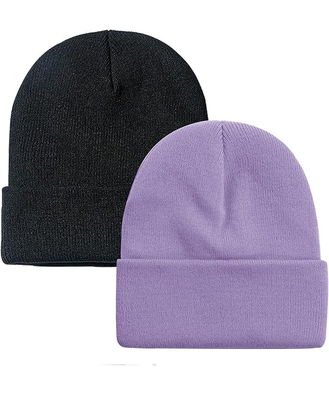 ZOORON 1&2 Pack Beanie for Men Women Slouchy Beanie Hats Winter Knit Caps Soft Ski Hat Unisex
