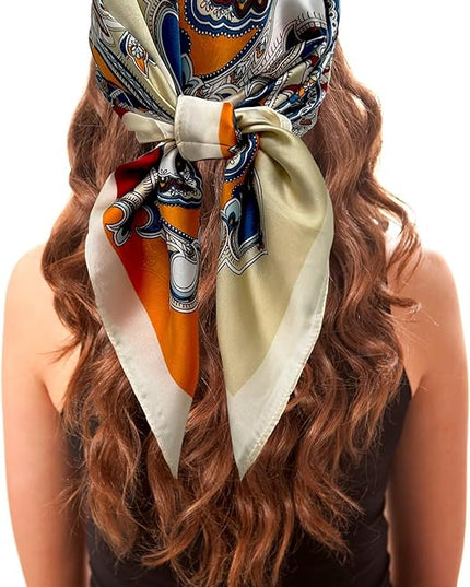Head Bandanas Scarf for Women Silk Satin Hair Scarf Lightweight Vintage Fashion Square Neck Scarves Gift