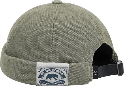 Croogo Denim Docker Hat Fashion Brimless Beanie Hat Retro Worker Skull Cap Rolled Cuff Sailor Cap Hip Hop Dancing Watch Cap