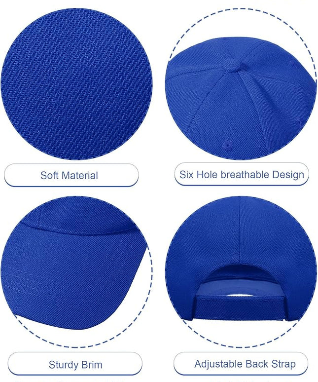 Handepo 24 Pcs Blank Baseball Cap Adjustable Back Strap Plain Blank Camouflage Hat Unisex Baseball Cap for Trucker Men Women