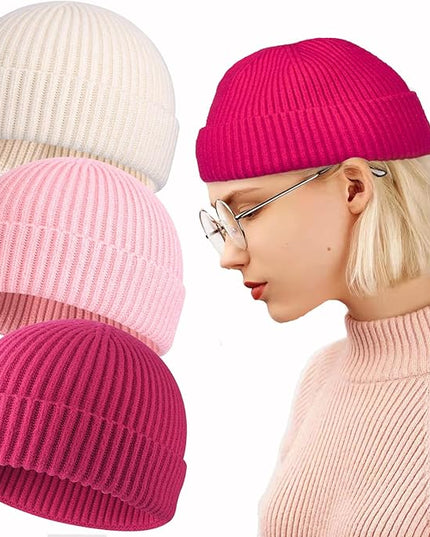 ROYBENS Swag Wool Knit Cuff Short Fisherman Beanie for Men Women, Winter Warm Hats