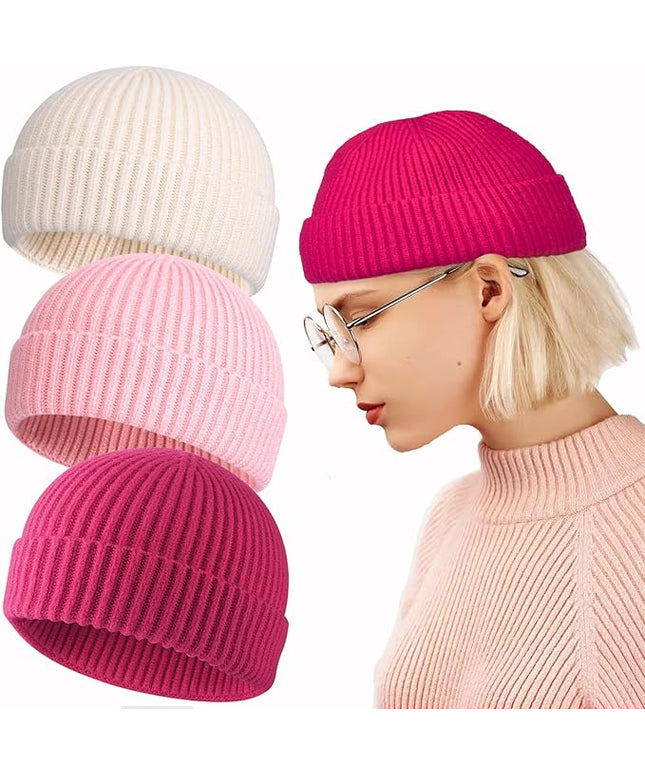 ROYBENS Swag Wool Knit Cuff Short Fisherman Beanie for Men Women, Winter Warm Hats