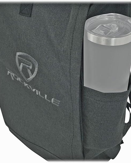 Rockville RPAK Charcoal Backpack Bag, Padded 15" Laptop Pocket, Durable Nylon, Adjustable Straps, Hidden Zippered Compartment, Ideal for Daily Use and Gear Transport