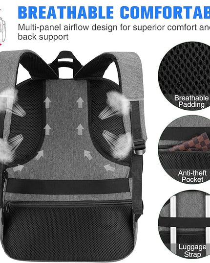 YAMTION School Backpack,17.3 Inch Bookbag College Laptop Backpack with USB Port for Students Work Business Office
