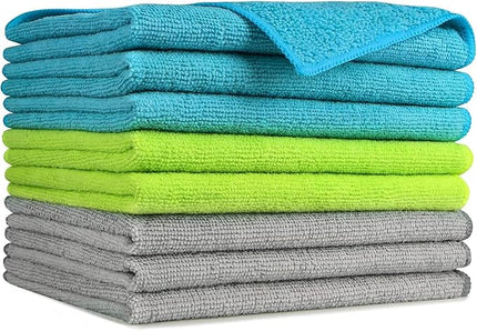 AIDEA Microfiber Cleaning Cloth-8PK, Soft Microfiber Towels for Cars, Absorbent Cleaning Rags, Lint-Free Streak-Free Wash Cloths for House, Kitchen, Window(12in.x16in.)