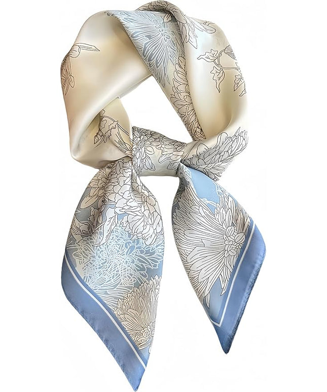 MINIDORA Satin Scarves for Women 27.5 × 27.5 inches Medium Square Elegant Silk Feeling Head Scarf