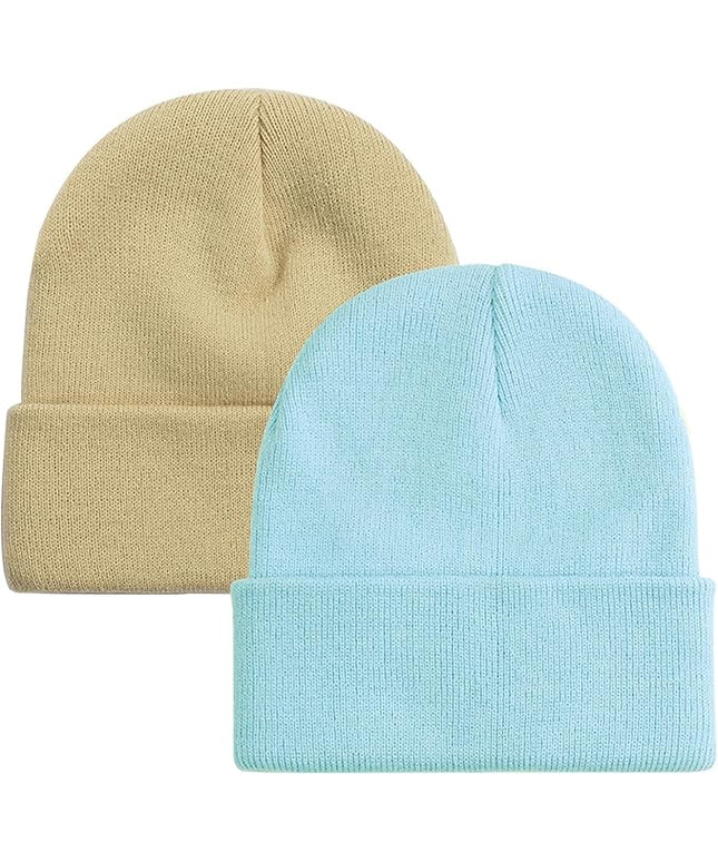 ZOORON 1&2 Pack Beanie for Men Women Slouchy Beanie Hats Winter Knit Caps Soft Ski Hat Unisex