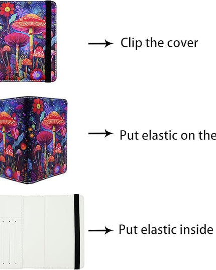 Passport Holder for Women and Men PU Leather Passport Cover for Travel (Mushroom)