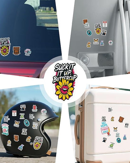 100 Pcs Adult Dark Humor Stickers Pack Funny Offensive Waterproof Vinyl Decals for Car Laptop Water Bottle Scrapbook Wall Sarcastic Meme Sticker Gift for Adults Men Women Birthday