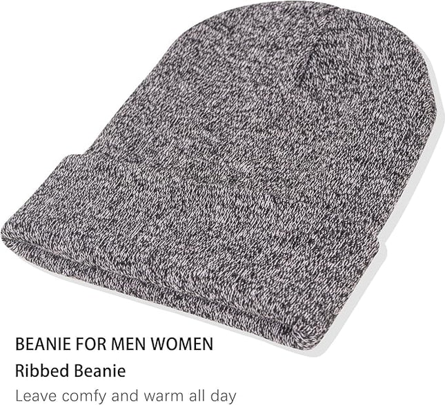 ZOORON 1&2 Pack Beanie for Men Women Slouchy Beanie Hats Winter Knit Caps Soft Ski Hat Unisex