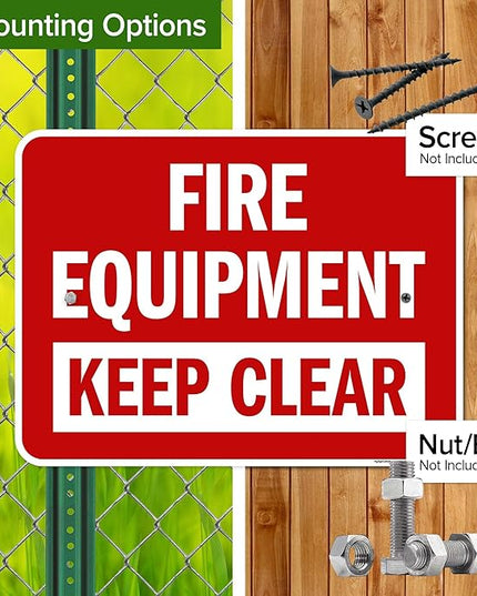 Fire Equipment Keep Clear Sign, 18x24 Inches, Rust Free .063 Aluminum, Fade Resistant, Made in USA by My Sign Center