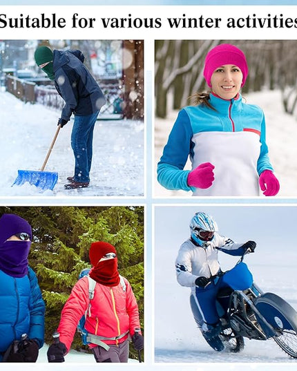 Yunsailing 48Pcs Bulk Winter Beanie Hat Scarf Gloves Winter Set for Men Women Knit Beanies Homeless Care Package Supplies