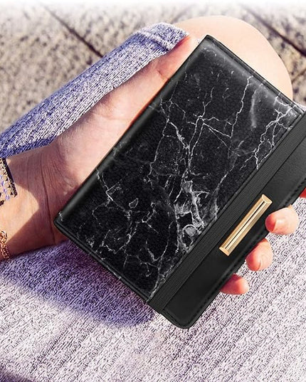 Passport Holder Cover Travel RFID Blocking Passport Cover Rose Gold Cute Flowers Passport Wallet with Elastic Band for Women