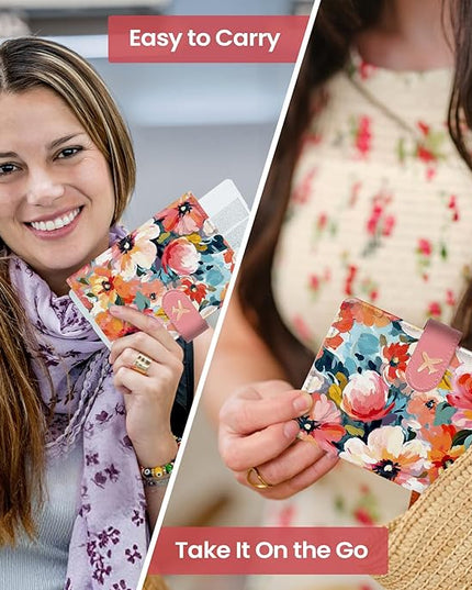 Passport Holder for Travel Essentials, RFID Blocking Leather Cover Wallet with Magnetic Closure, Aesthetic & Cute Passport Book Case for Women and Men - Garden