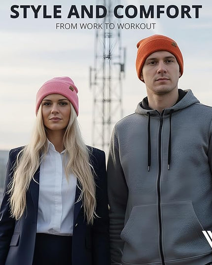 Urban Effort Beanie for Men Women – Warm Acrylic Unisex Knit Winter Hats for Men, Soft Stretch Fit, Classic Streetwear Style