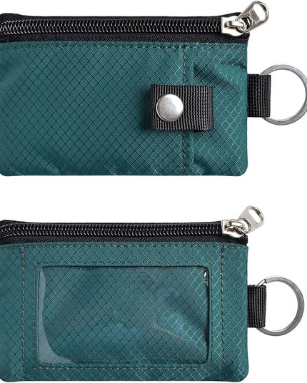 Minimalist RFID Blocking Small Wallet with ID Window,WaterResistant Zip Id Case Wallet with Lanyard Keychain for Cards,Cash,Travel,Women,Men