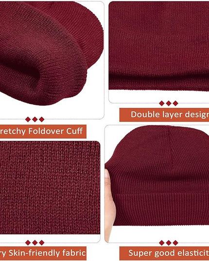 SATINIOR 50 Pack Winter Hats Bulk Beanies Unisex Knit Skull Caps Warm Stocking Hat for Adults Homeless