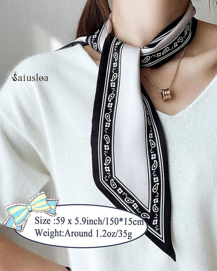 Purse Scarf For Handbags Head Scarves For Women's Hair Bags Scarfs Long Skinny Scarves Fashion Silky