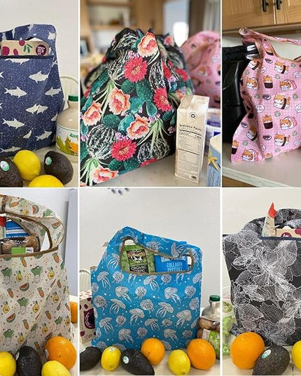 allydrew Large Foldable Tote Nylon Reusable Grocery Bags