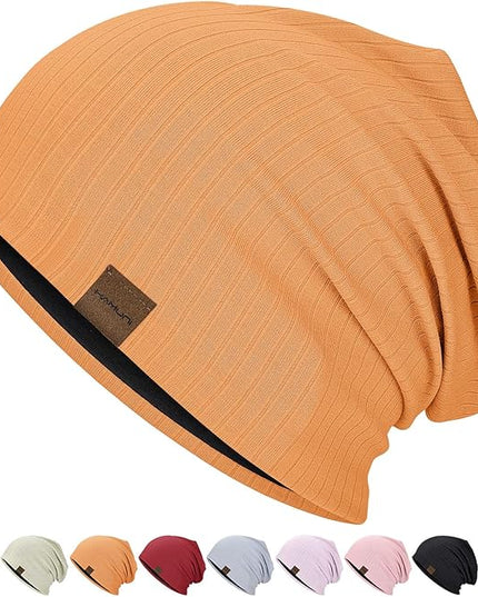 Slouchy Beanie for Men Women Soft Lightweight Running Beanie Hat Chemo Cap Skull Cap