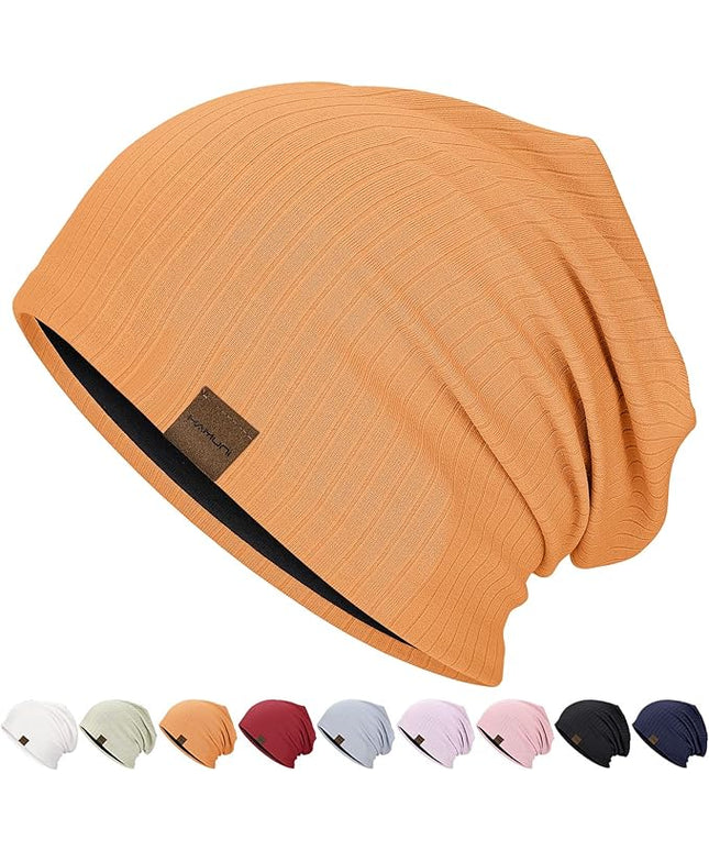 Slouchy Beanie for Men Women Soft Lightweight Running Beanie Hat Chemo Cap Skull Cap