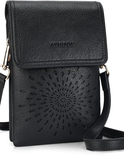 APHISON Small Crossbody Bags for Women Trendy, Leather Phone Wallet Purses Handbags Card Slots with Adjustable Strap