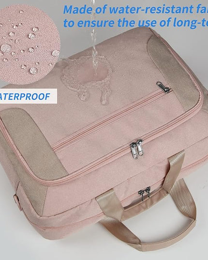 Laptop Bag 17.3 Inch Laptop Briefcase Large Waterproof Laptop Case for Men Women Business Office Work Computer Bag 17 Inch Adjustable Shoulder Messenger Bag, Pink