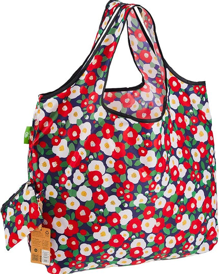 ECO CHIC Foldable Reusable Large Grocery Bags - Foldable Grocery Bags - Lightweight, Recycled & Reusable Shopping Bag - Waterproof, Packable Tote Fitting in Fine Grocery Bag Carrier