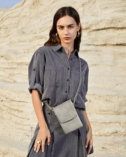 BOSTANTEN Vegan Leather Small Crossbody Bags for Women Designer Cell Phone Bag Wallet Purses Adjustable Strap