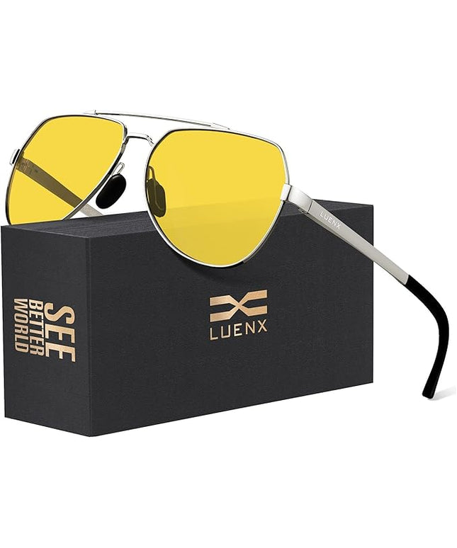 LUENX Aviator Sunglasses for Men Women Polarized New Shades Large Metal Frame - UV 400 Protection