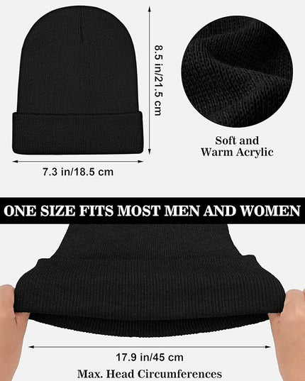 Cooraby 12 Pack Knitted Winter Beanie Cold Weather Acrylic Warm Skull Cap Cuff Watch Hat for Men or Women Homeless Donation