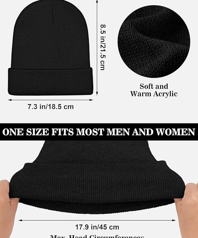 Cooraby 12 Pack Knitted Winter Beanie Cold Weather Acrylic Warm Skull Cap Cuff Watch Hat for Men or Women Homeless Donation