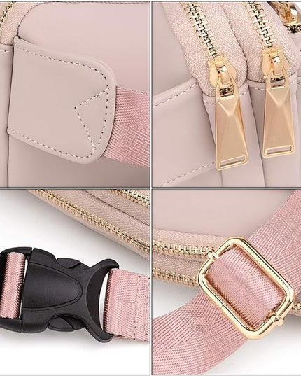 UTO Fanny Pack for Women Crossbody Trendy Fashion Belt Purse Chest Waist Hip Bumbag for Outdoor Shopping Travel Hiking