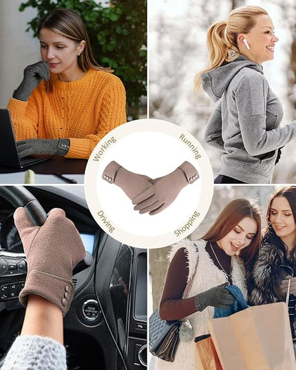 Clothirily Winter Gloves for Women, Touchscreen Texting Winter Gloves Women, Fleece Lined Warm Winter Glove for Cold Weather