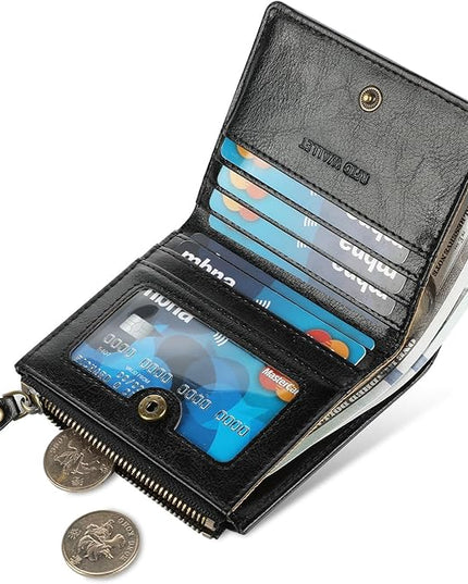 Lavemi Ultra Thin Small Compact Leather Womens Girls Wallets RFID Blocking Credit Card Holder for Women