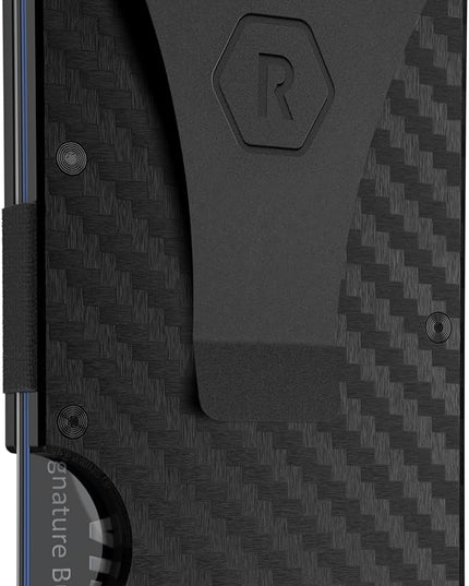 The Ridge Wallet - Slim Minimalist Compact Wallet and Card Holder| RFID Protected Front Pocket Wallets | Integrated Money Clip | Carbon Fiber 3K