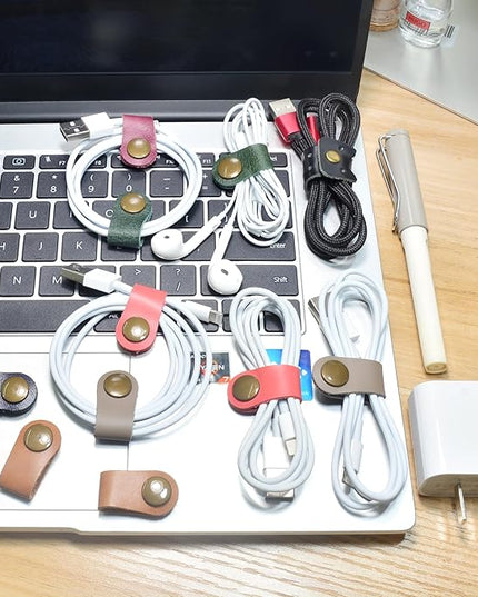CAILLU Cord Organizer,Cord Keeper,Cable Organizer USB Holder,Cable Management,Cable Straps,Earbud case,wrap Headset Winder,Phone Earphone Clips Ties Stocking Stuffers for Men Gifts