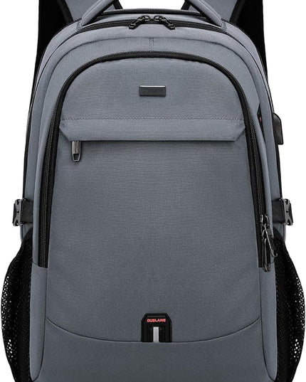DUSLANG 17 Inch Travel Laptop Backpack Water Resistant College Backpack for Men Laptop Bag with USB Charging Port,Dark Grey