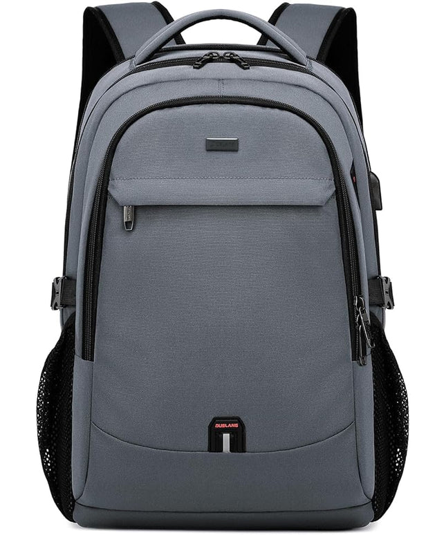 DUSLANG 17 Inch Travel Laptop Backpack Water Resistant College Backpack for Men Laptop Bag with USB Charging Port,Dark Grey
