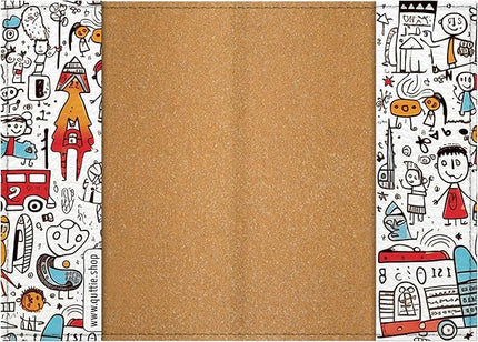Passport Cover for Kids, Women and Men, Cute Travel Passport Holder (Child Doodle)