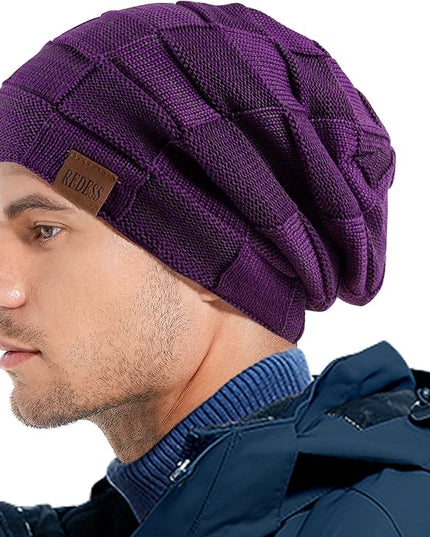 REDESS Beanie Hat for Men and Women Winter Warm Hats Knit Slouchy Thick Skull Cap