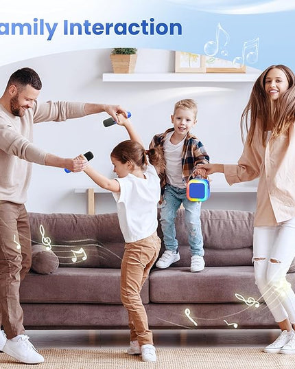 Karaoke Machine for Kids Adults, Portable Bluetooth Speaker with 2 Wireless Karaoke Microphones Player, 2026 TOP Birthday for Girls Boys 3,4,5,6,7,8+Year Old Toddler Toys Valentine Gifts(Deepblue)