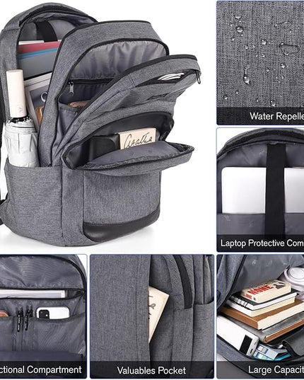 Bookbag School Backpack, Travel Backpack Anti Theft Laptop Backpack with USB Charging Port Water Resistant College Fits 15.6 Inch Notebook Over 3 Years Old