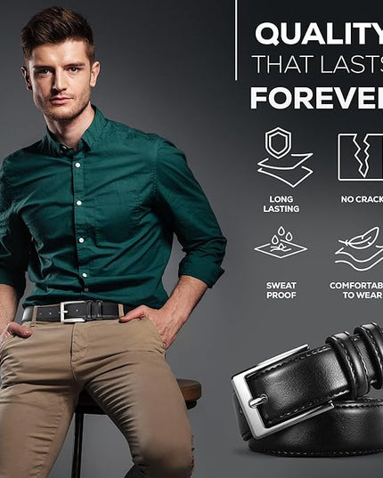 Marino’s Premium Belt Men, Genuine Leather Dress Belt for Men, Casual Mens Belt in Gift Box