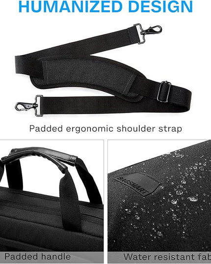 BAGSMART Laptop Bag, 15.6 Inch Briefcase Men, Lockable Computer Bag Work Bag, Water-Repellent Shoulder Messenger Bag Travel Office Business, Black